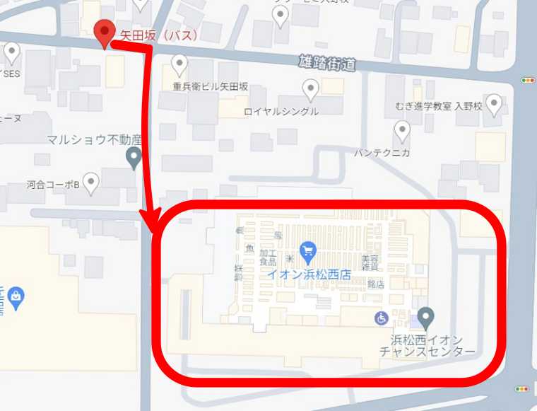 ミュゼイオン浜松西店への行き方