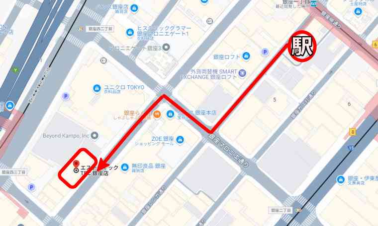 TBC銀座店への行き方